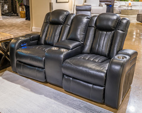 Caveman Den Power Reclining Loveseat with Console