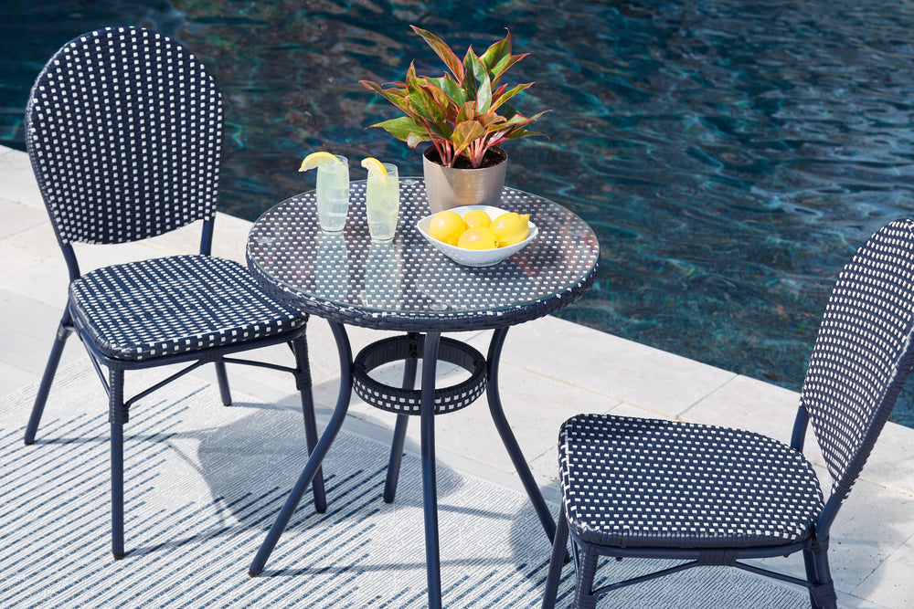 Odyssey Blue Outdoor Table and Chairs (Set of 3) (6622997839968)