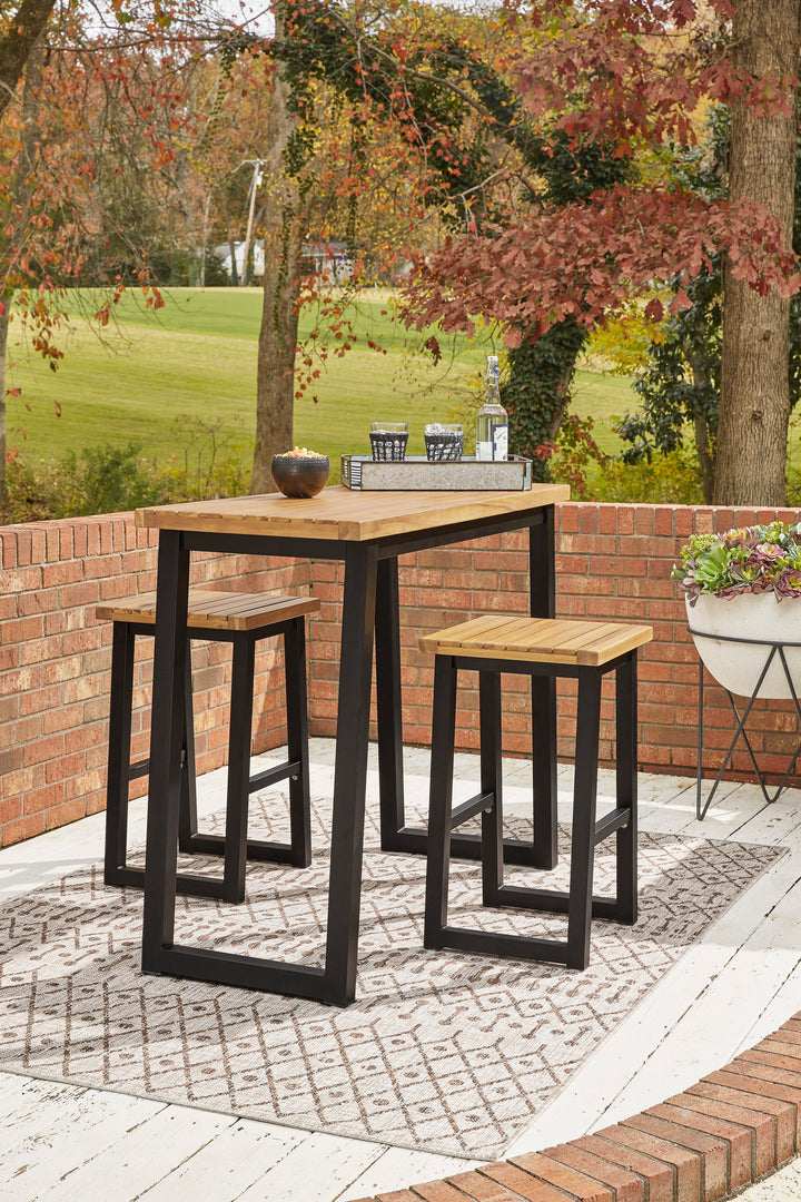 Town Wood Outdoor Counter Table Set (Set of 3) (6622997774432)