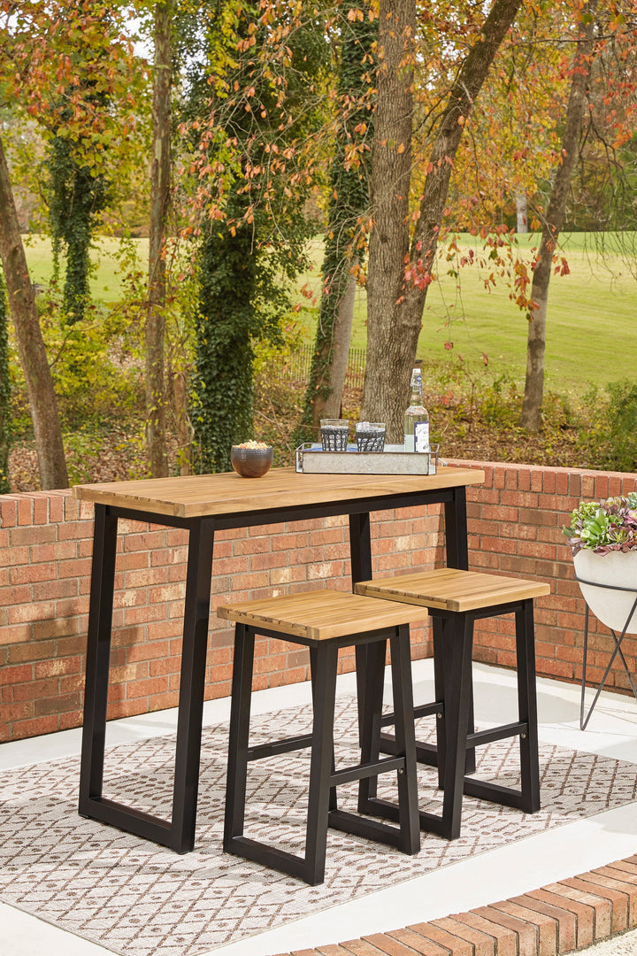 Town Wood Outdoor Counter Table Set (Set of 3) (6622997774432)