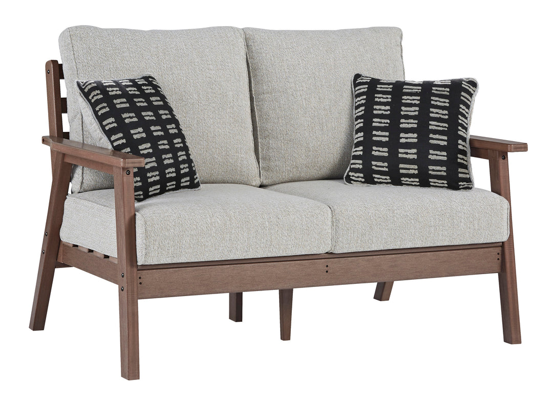 Emmeline Outdoor Loveseat with Cushion (6622995218528)