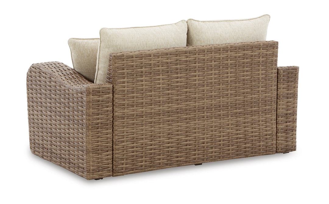 Sandy Bloom Outdoor Loveseat with Cushion