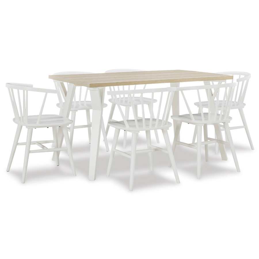 Grannen White Dining Set (6 Chairs) (6646740058208)