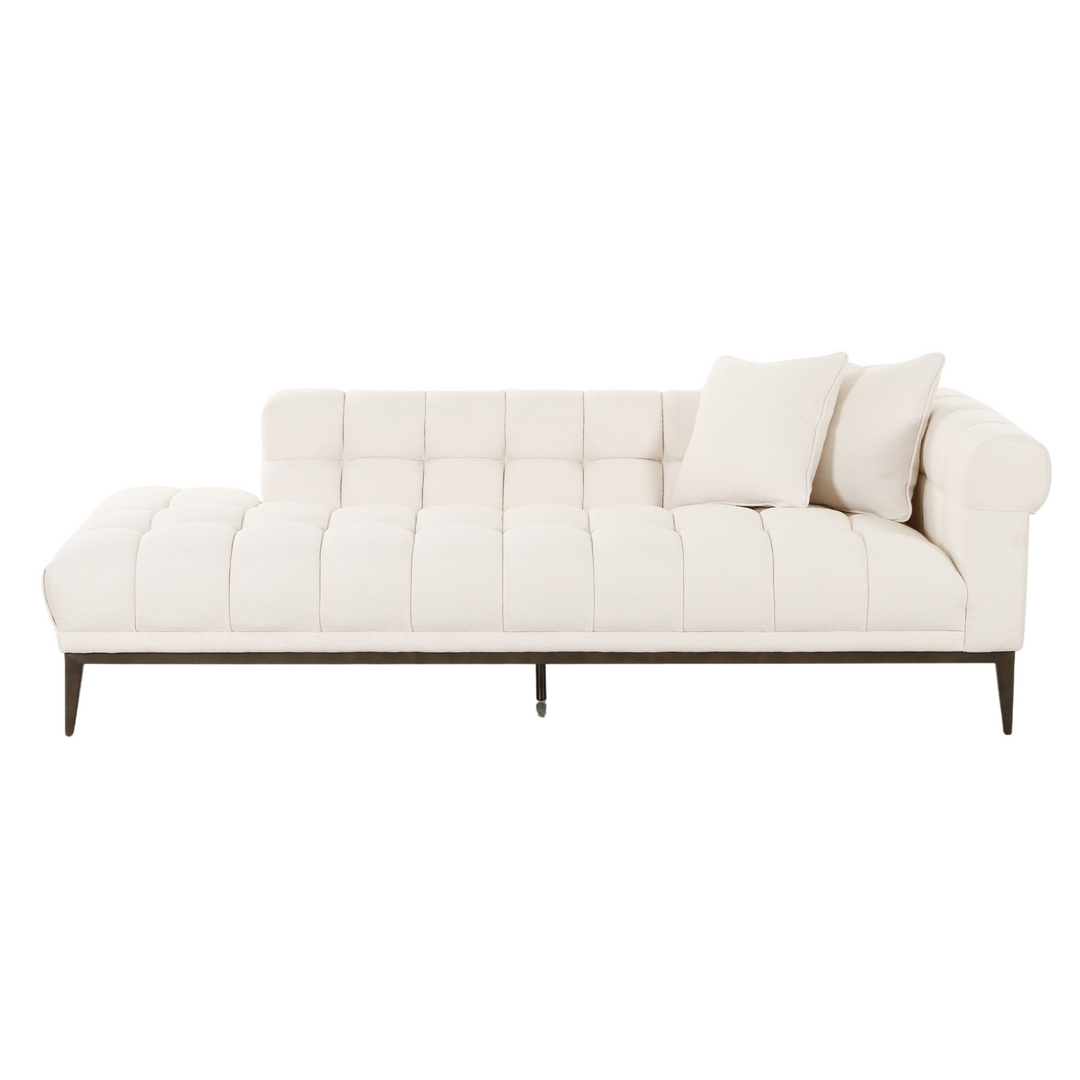 Avalon White & Black Left Lounger