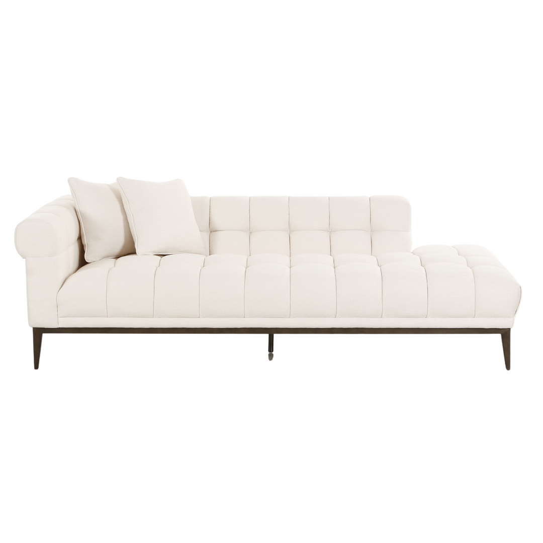 Avalon White & Black Right Lounger