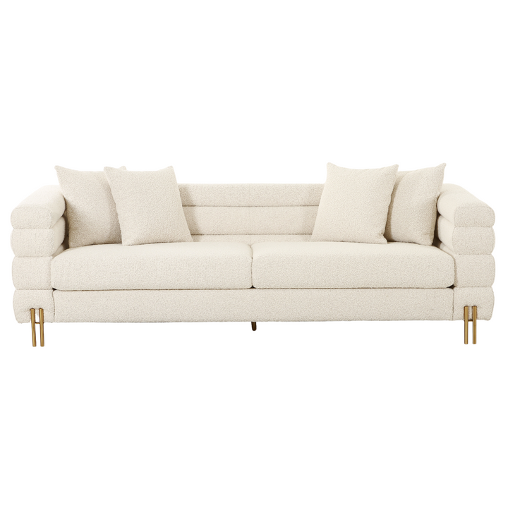 Layers Square Bouclé Cream Sofa