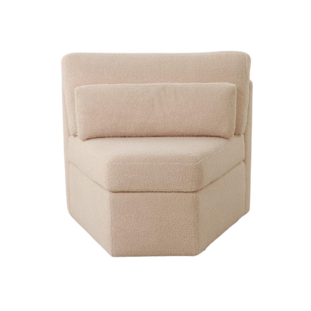 Teddy beige boucle corner