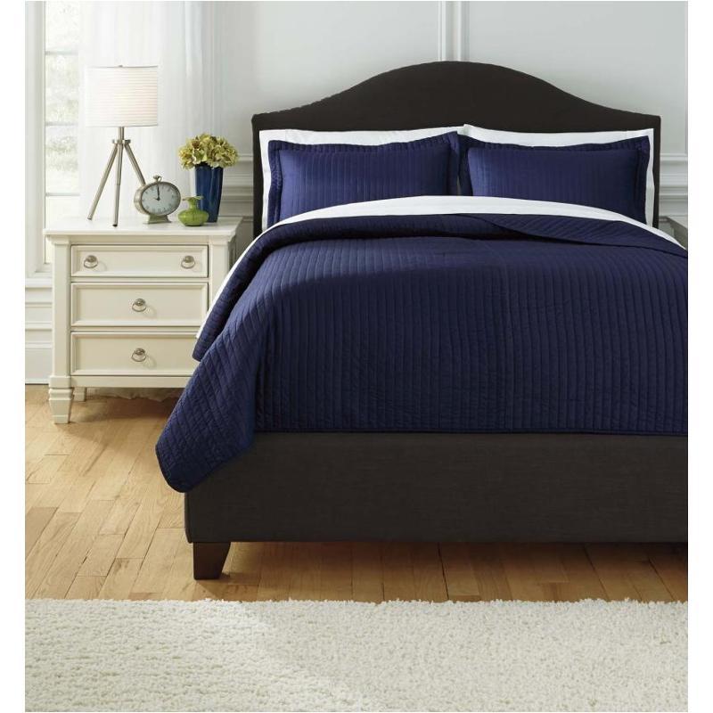 Raleda - Navy Queen Coverlet Set - Al Rugaib Furniture (2308587257952)