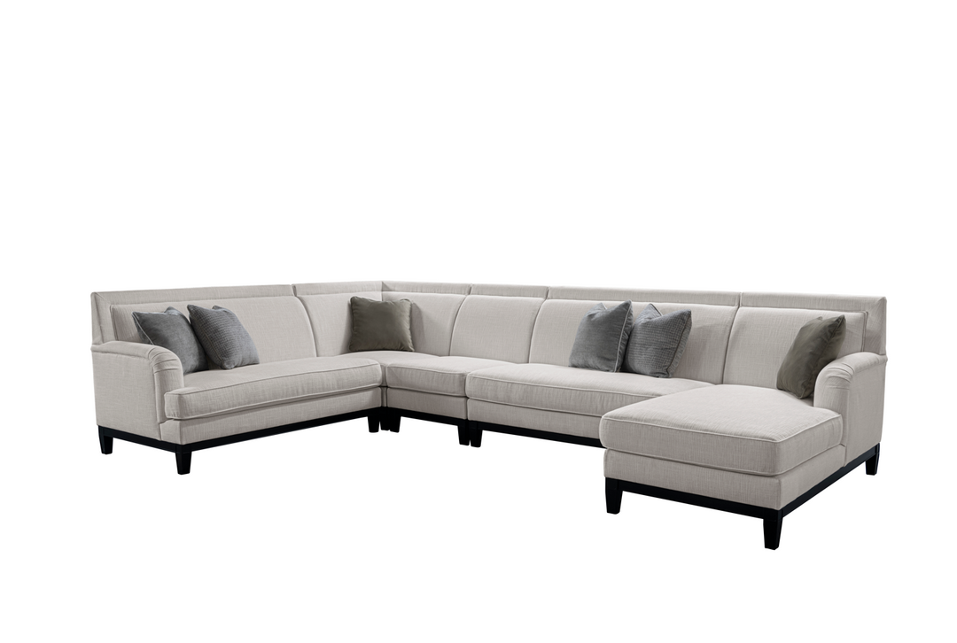 Romanian Key Beige Sectional Armless 2 seater